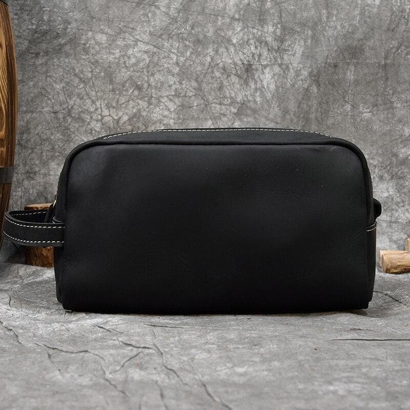 Accessoire voyage élégant en cuir noir