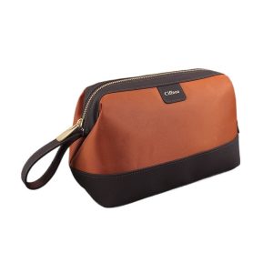 Trousse de toilette homme jolie en cuir noir