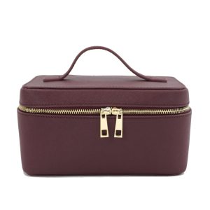 trousse de toilette bordeaux élégante