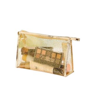 Trousse de toilette dorée sophistiquée