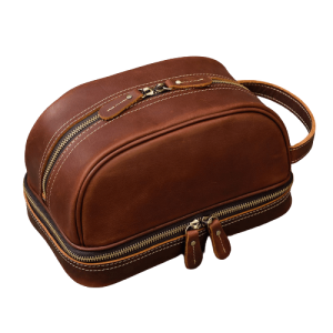 trousse de toilette cuir rétro