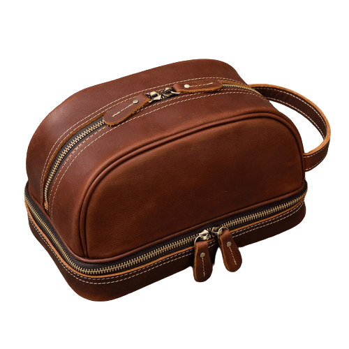 trousse de toilette cuir rétro