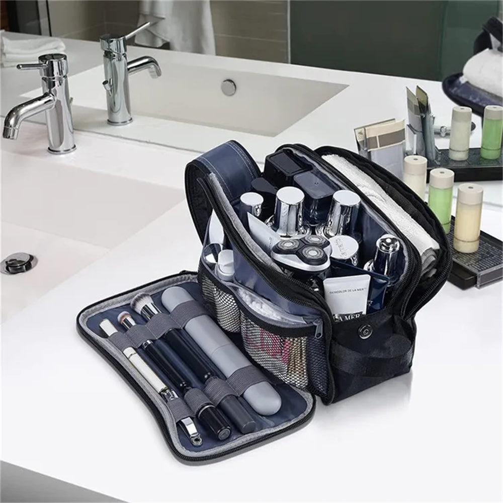 Trousse de toilette homme bleu marine résistante