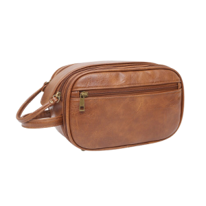 Trousse de toilette homme cuir marron élégante