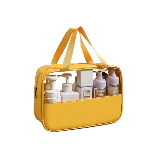 Trousse de toilette avec anse en situation dans une valise