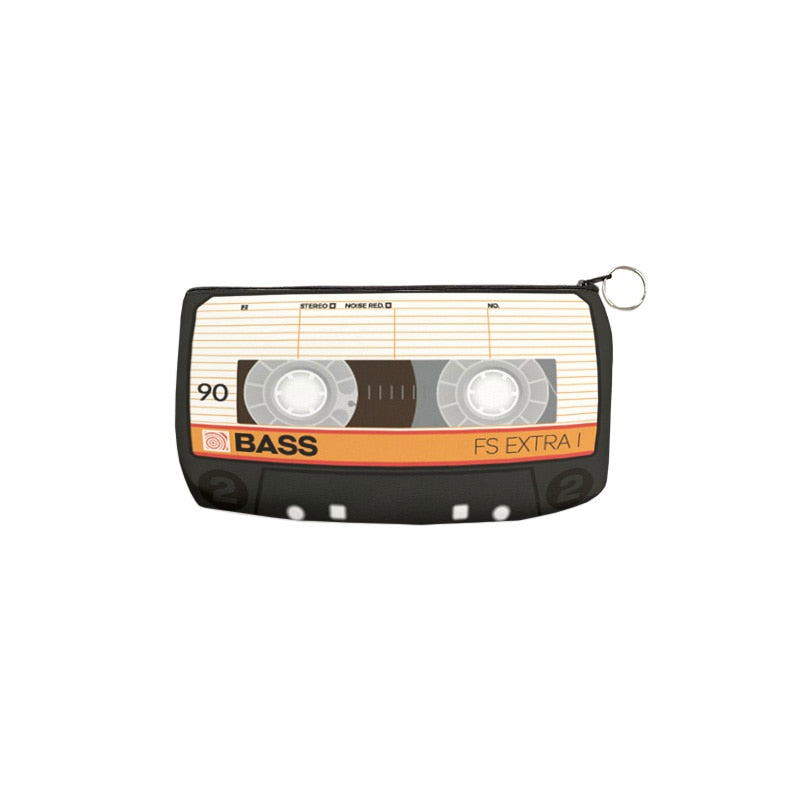 Trousse de toilette fun en forme de cassette rétro