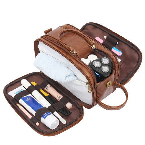 Accessoire de voyage homme cuir marron