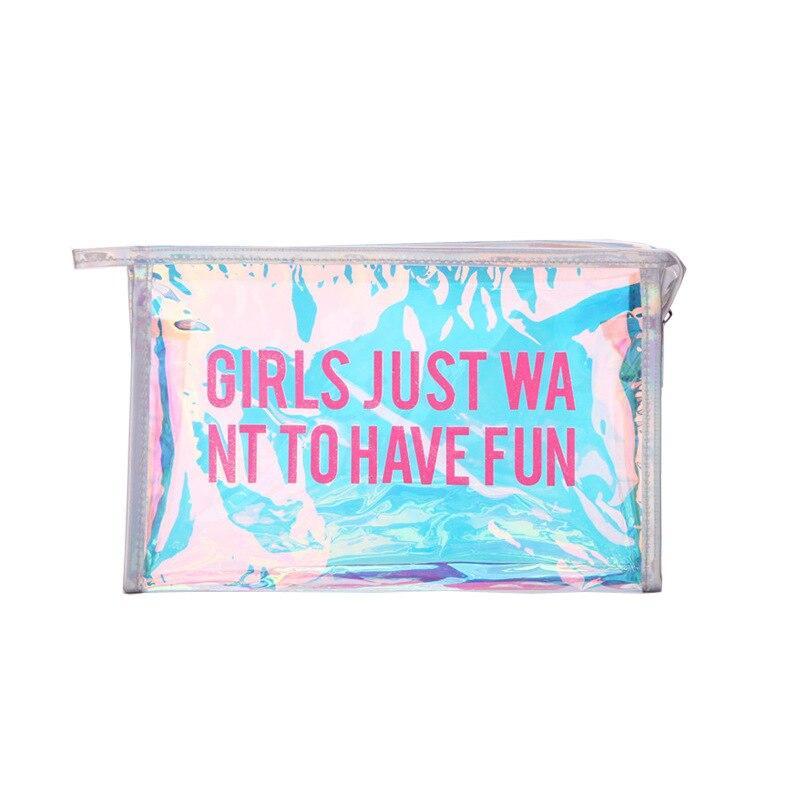 Trousse de toilette girly transparente
