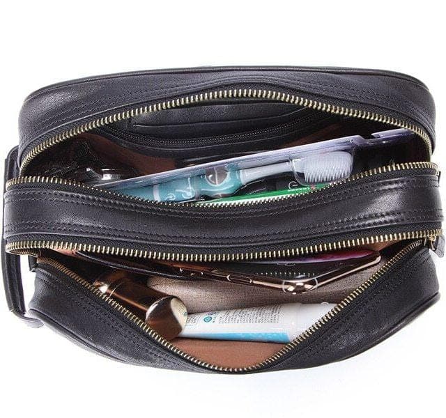 Grand format trousse de toilette en cuir pour homme