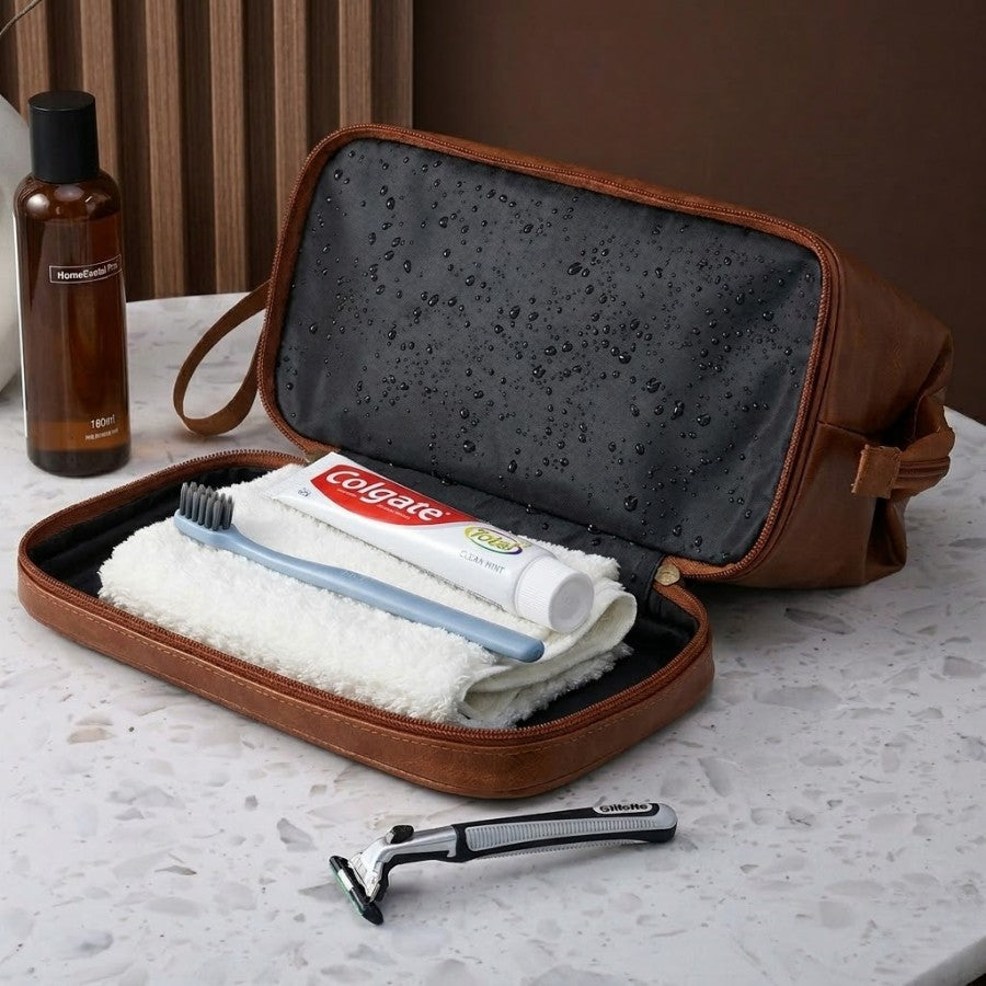 Trousse de toilette vintage avec double compartiment