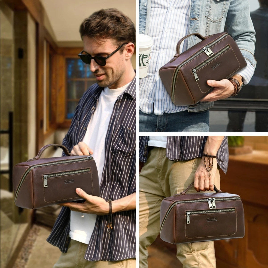 Organizer de voyage en cuir pour homme