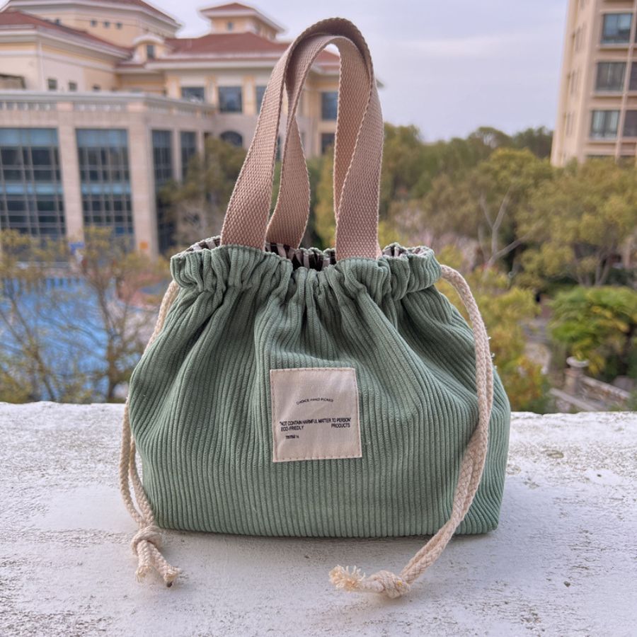 Sac de beauté spacieux velours côtelé