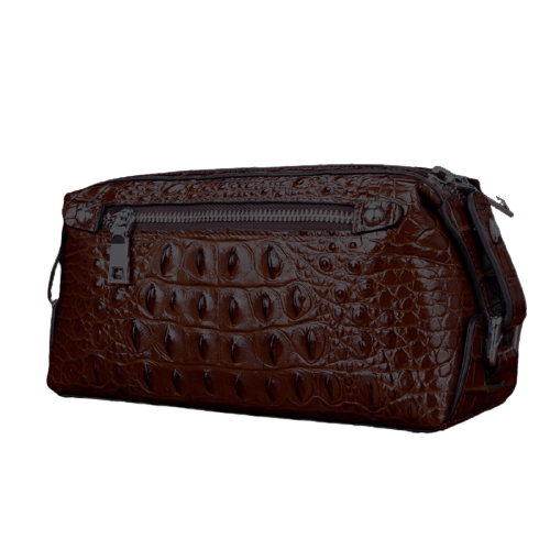 Trousse de toilette en cuir avec motif dragon