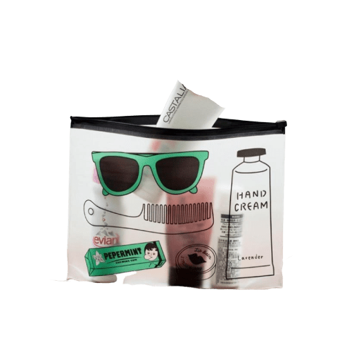 Trousse de toilette transparente plage