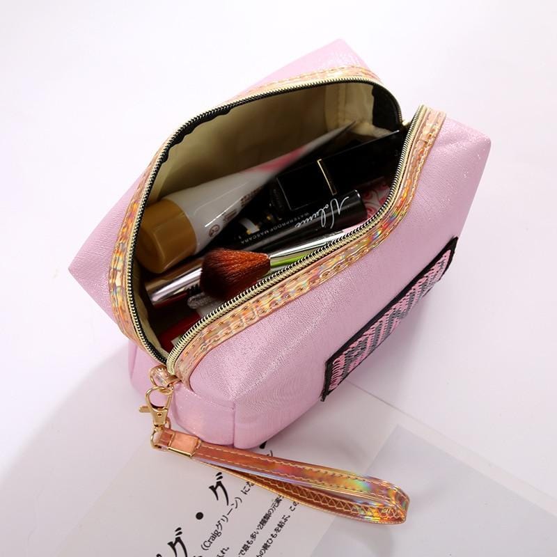 Trousse de toilette résistante à l'eau rose