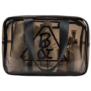 trousse de toilette pvc transparent coloré
