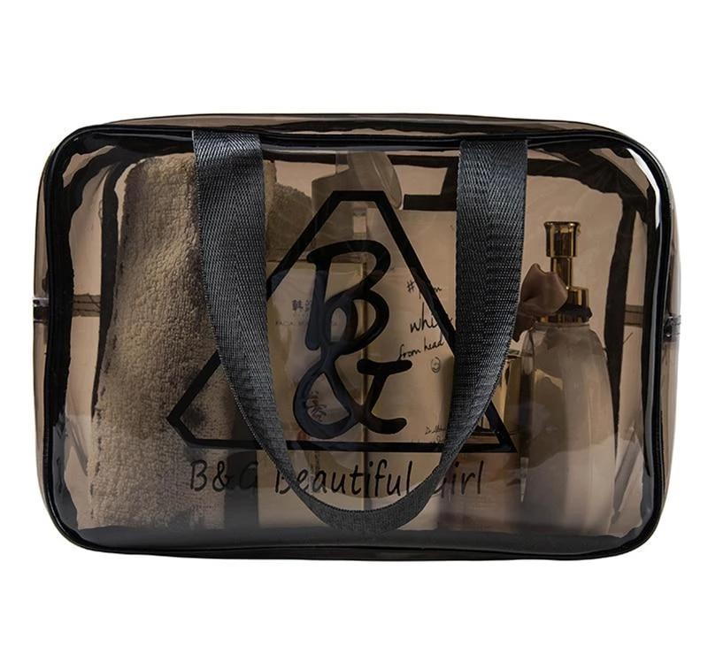 trousse de toilette pvc transparent coloré