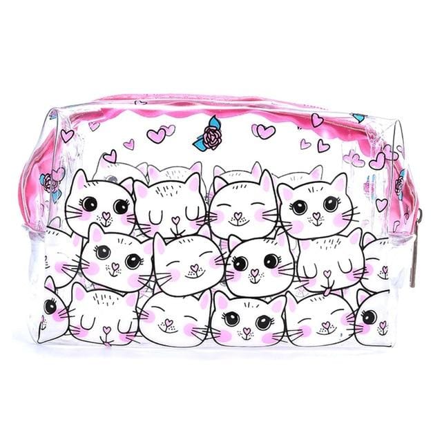 trousse de toilette transparente petits chats