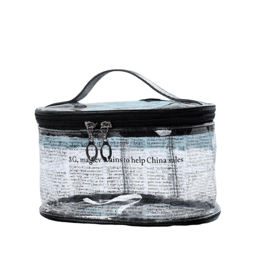 trousse de toilette transparente large vue de face