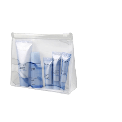 Trousse de toilette en plastique transparent