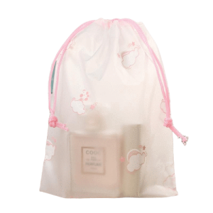 trousse de toilette transparente cordon de serrage