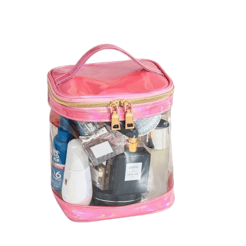 trousse de toilette pratique en plastique transparent