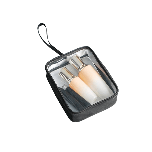 trousse de toilette transparente cordon