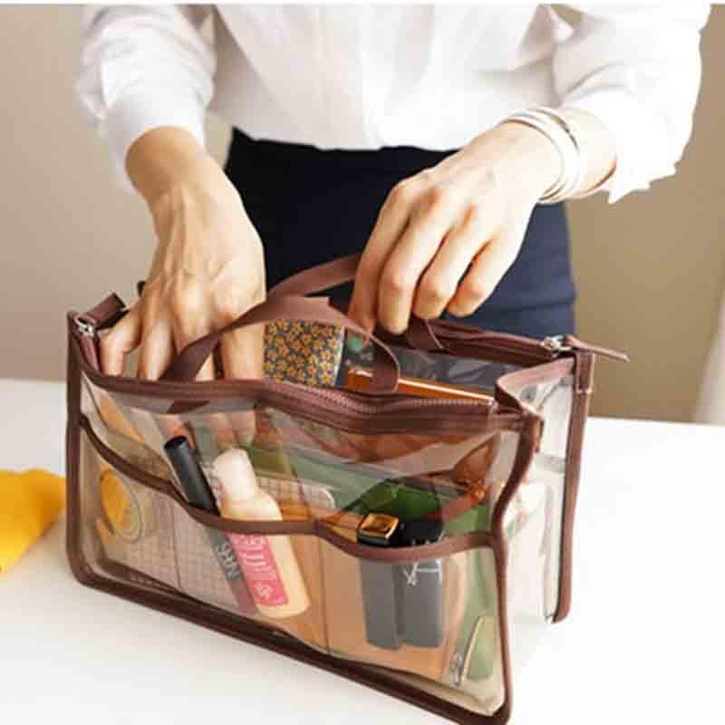 pochette de toilette en plastique transparent