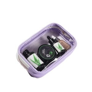 Trousse de toilette transparente violette