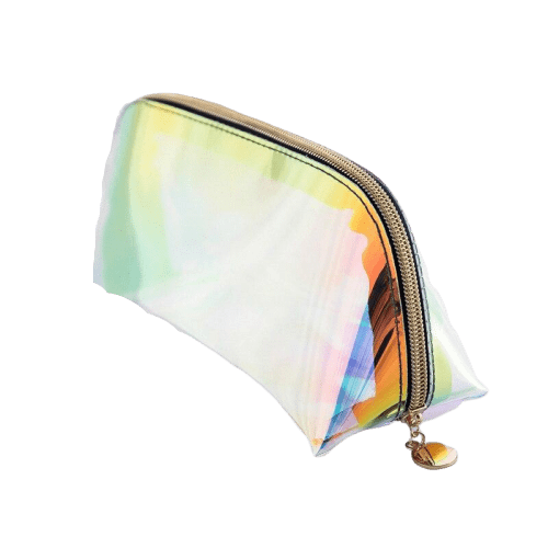 Trousse de toilette colorée et transparente