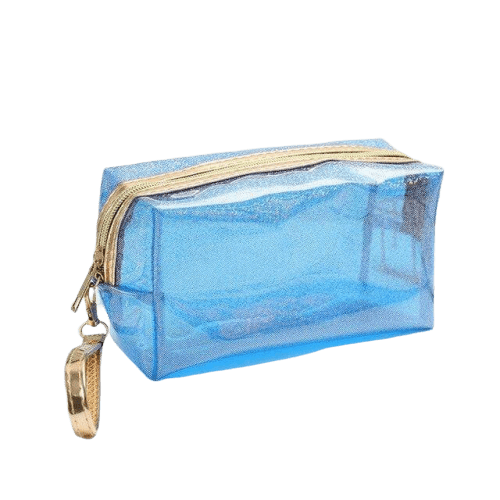 Trousse de toilette transparente brillante