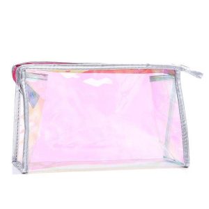 Trousse de toilette transparente colorée