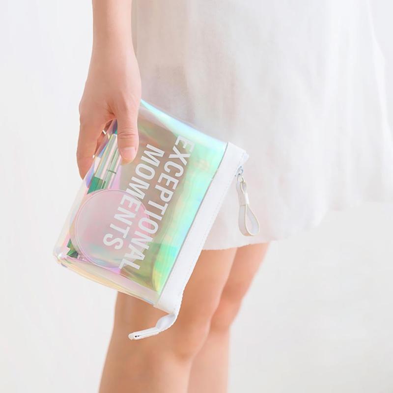 trousse à zip pour voyage en plastique transparent
