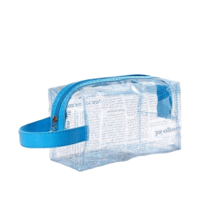 trousse de toilette transparente journal