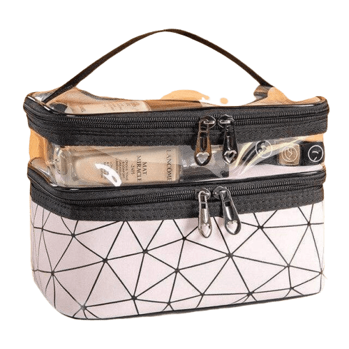 trousse de toilette transparente double ouverture