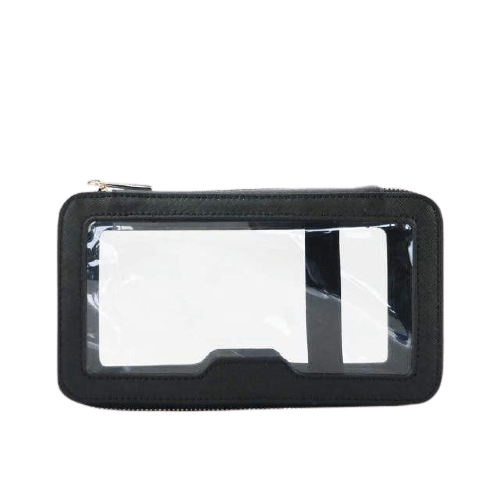 Trousse de toilette cuir transparente noir
