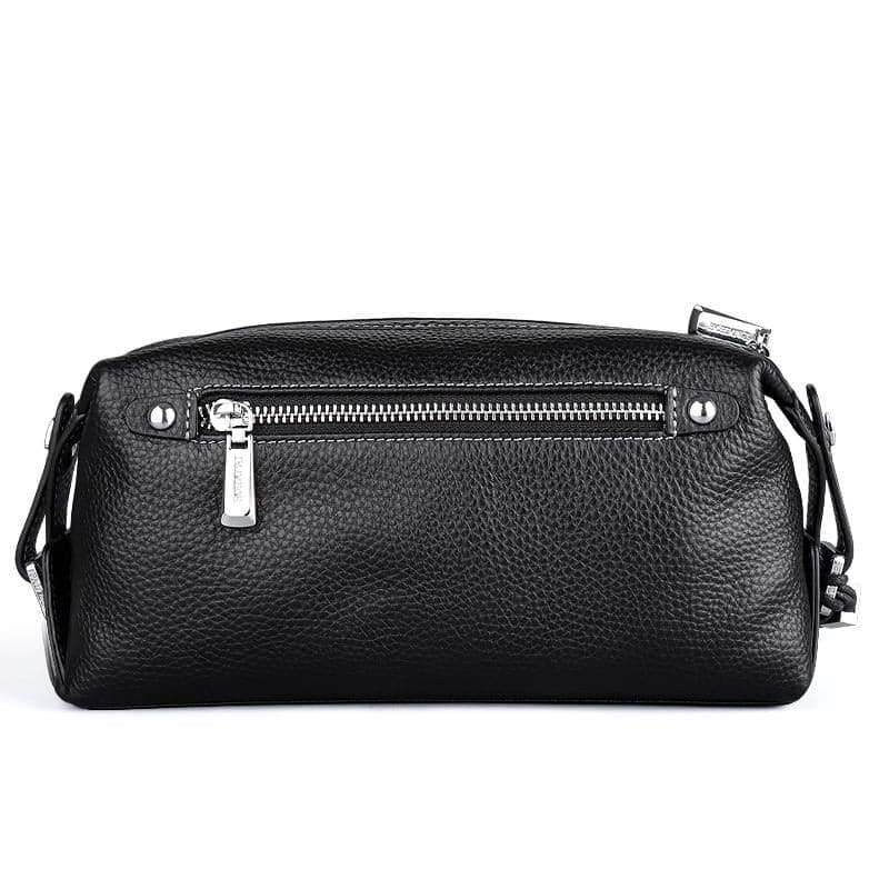 Détails de la fermeture zippée en cuir