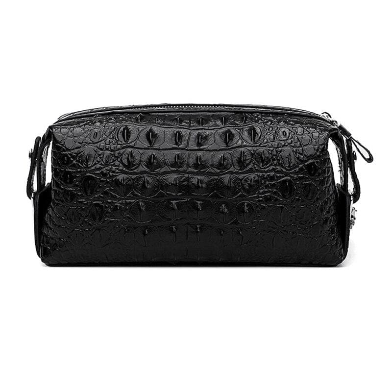 Trousse de toilette élégante en cuir noir