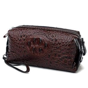Trousse de toilette cuir dragon marron