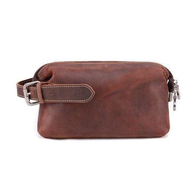 Trousse de toilette en cuir avec socle