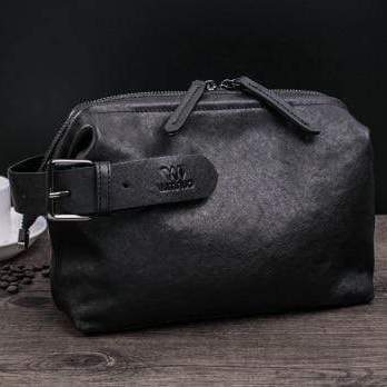 trousse de toilette pour homme en cuir