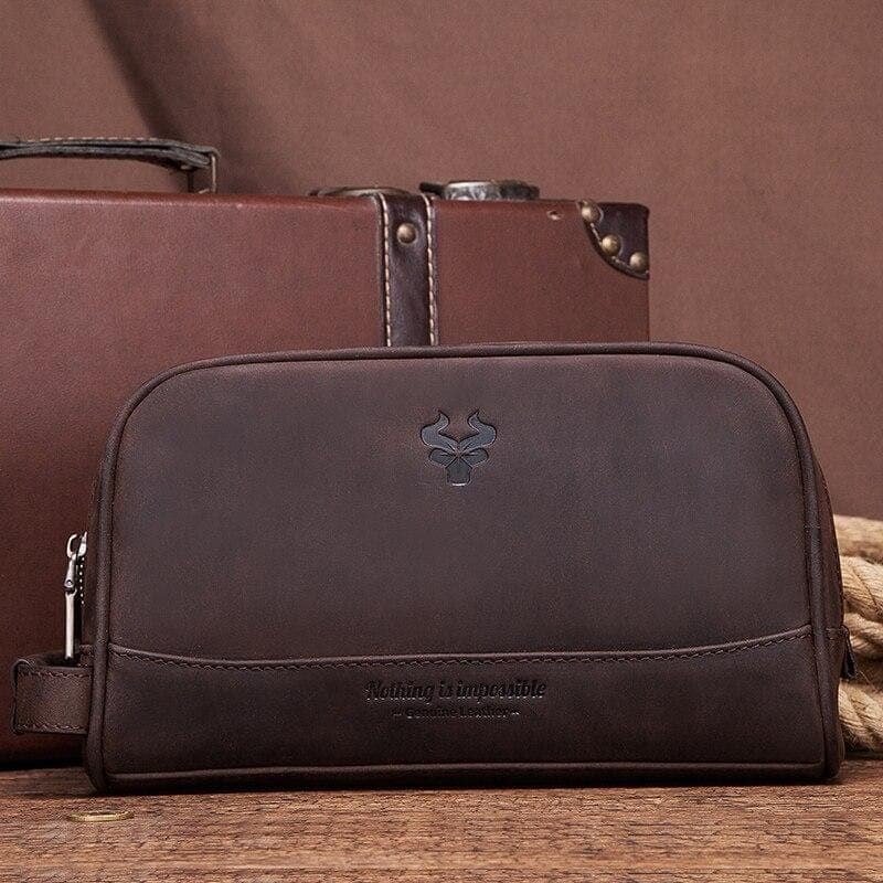 Trousse de toilette en cuir robuste et sophistiquée