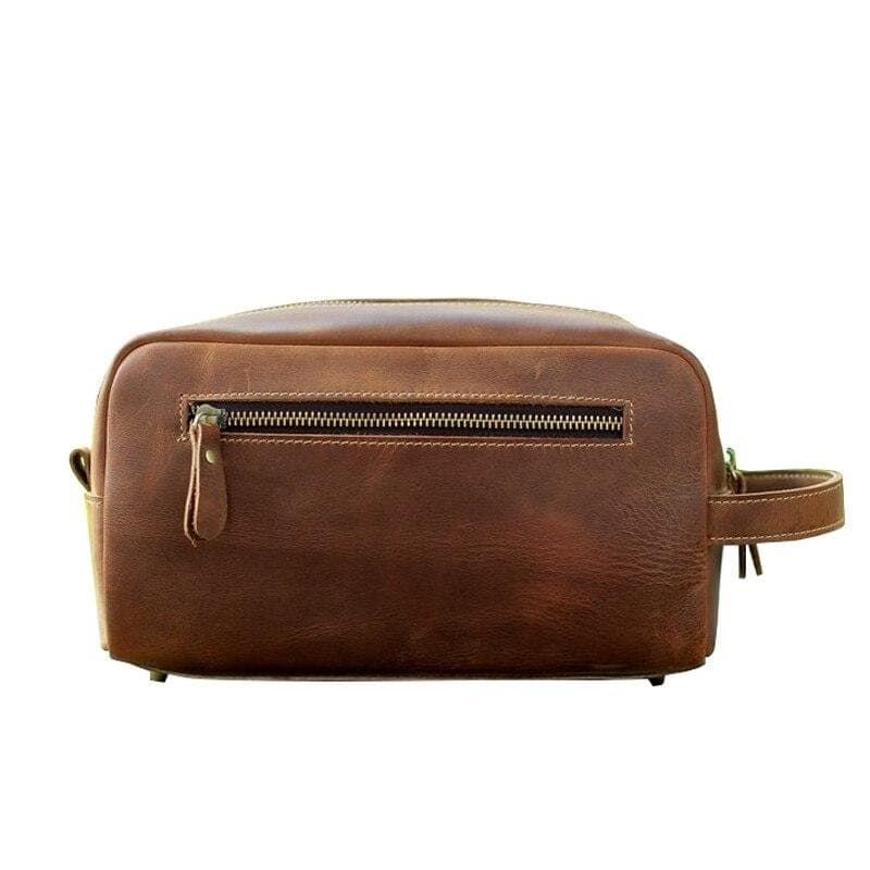 Trousse de toilette masculine cuir lisse