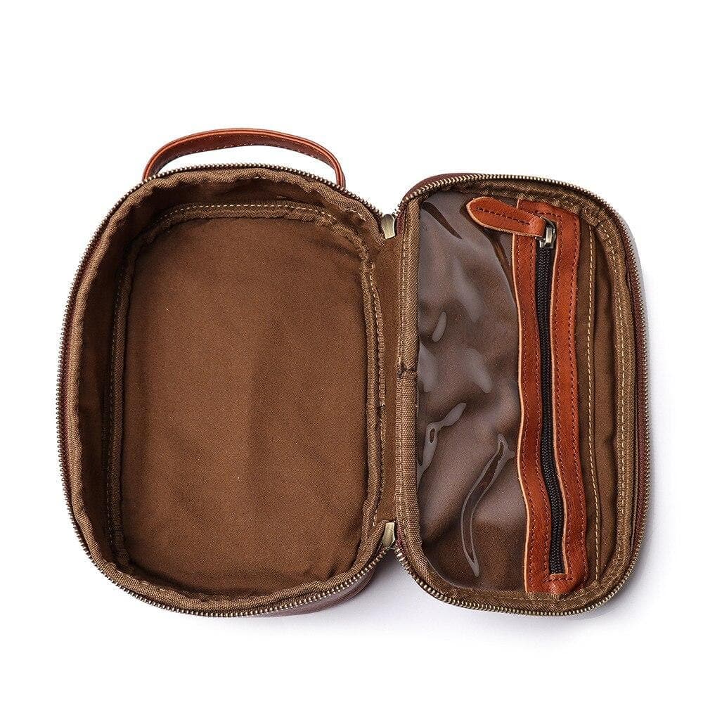 Accessoire de voyage en cuir ovale
