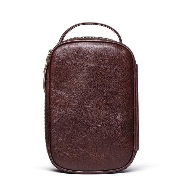 Trousse de toilette en cuir véritable