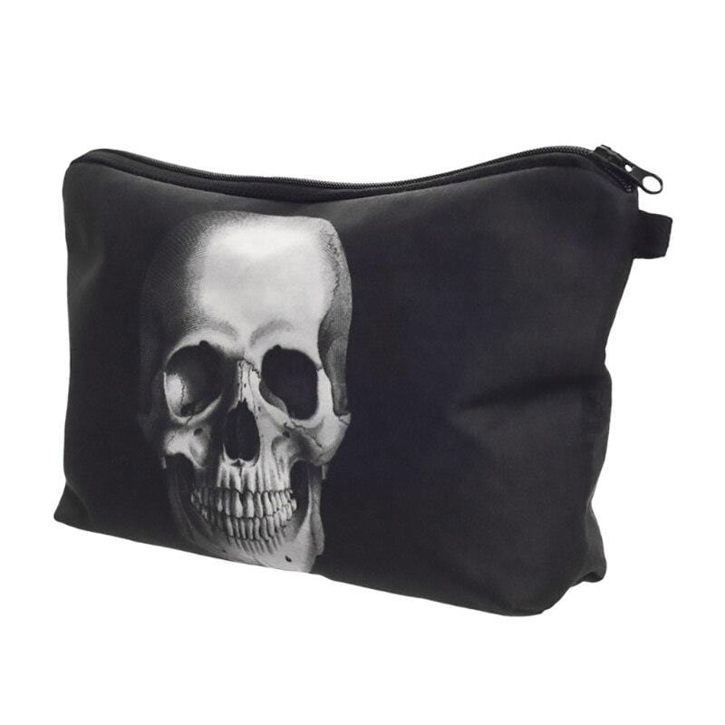 tête de mort trousse de toilette homme