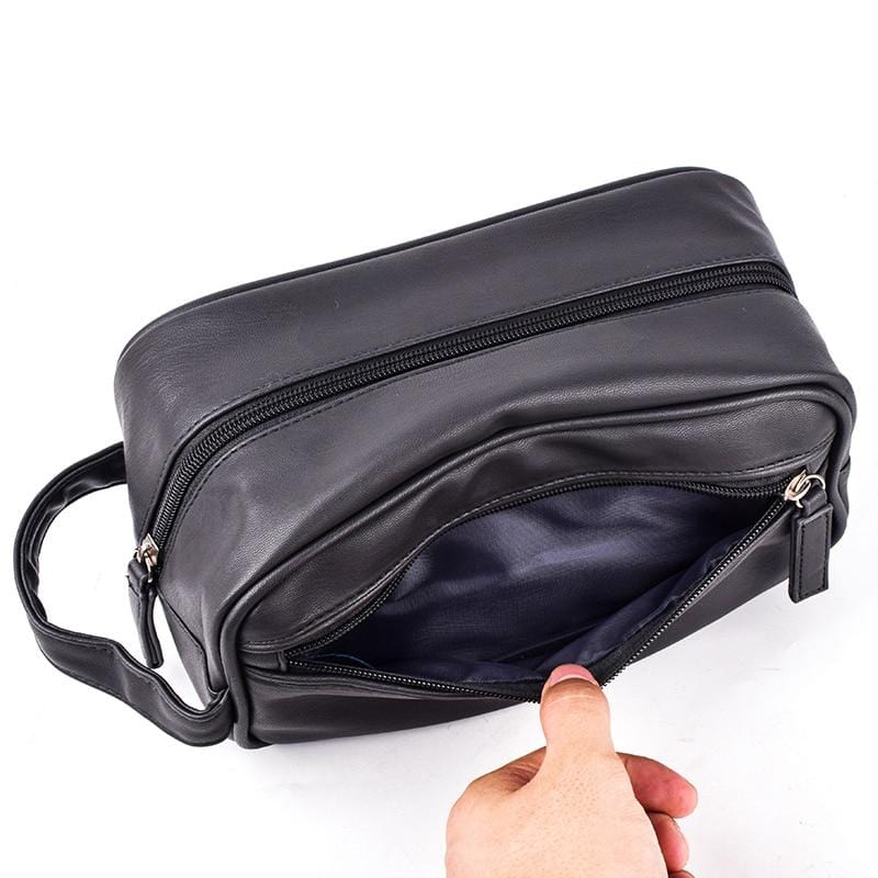 Sac de toilette homme noir résistant