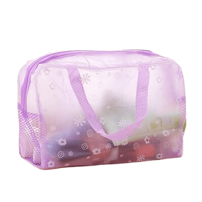 accessoire de voyage transparent fleurs