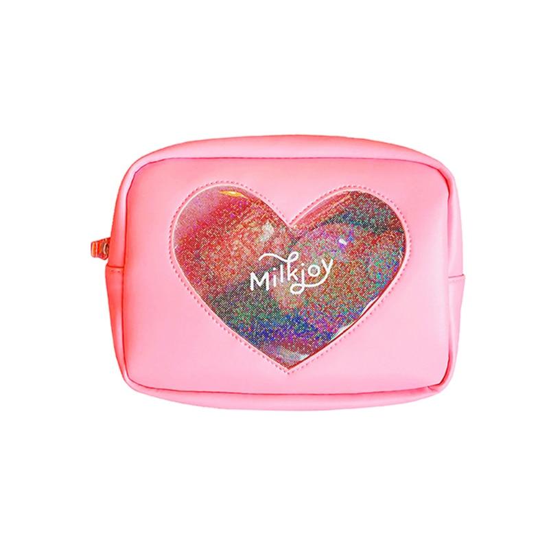 Trousse de toilette cœur en PVC transparent