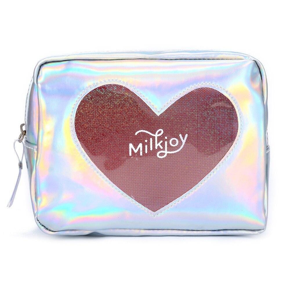 Trousse de toilette transparente cœur